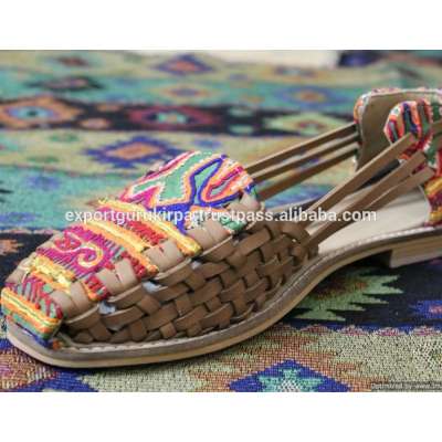 Tribal Women Bohemian Embroidery Leather Ladies Shoes 2017